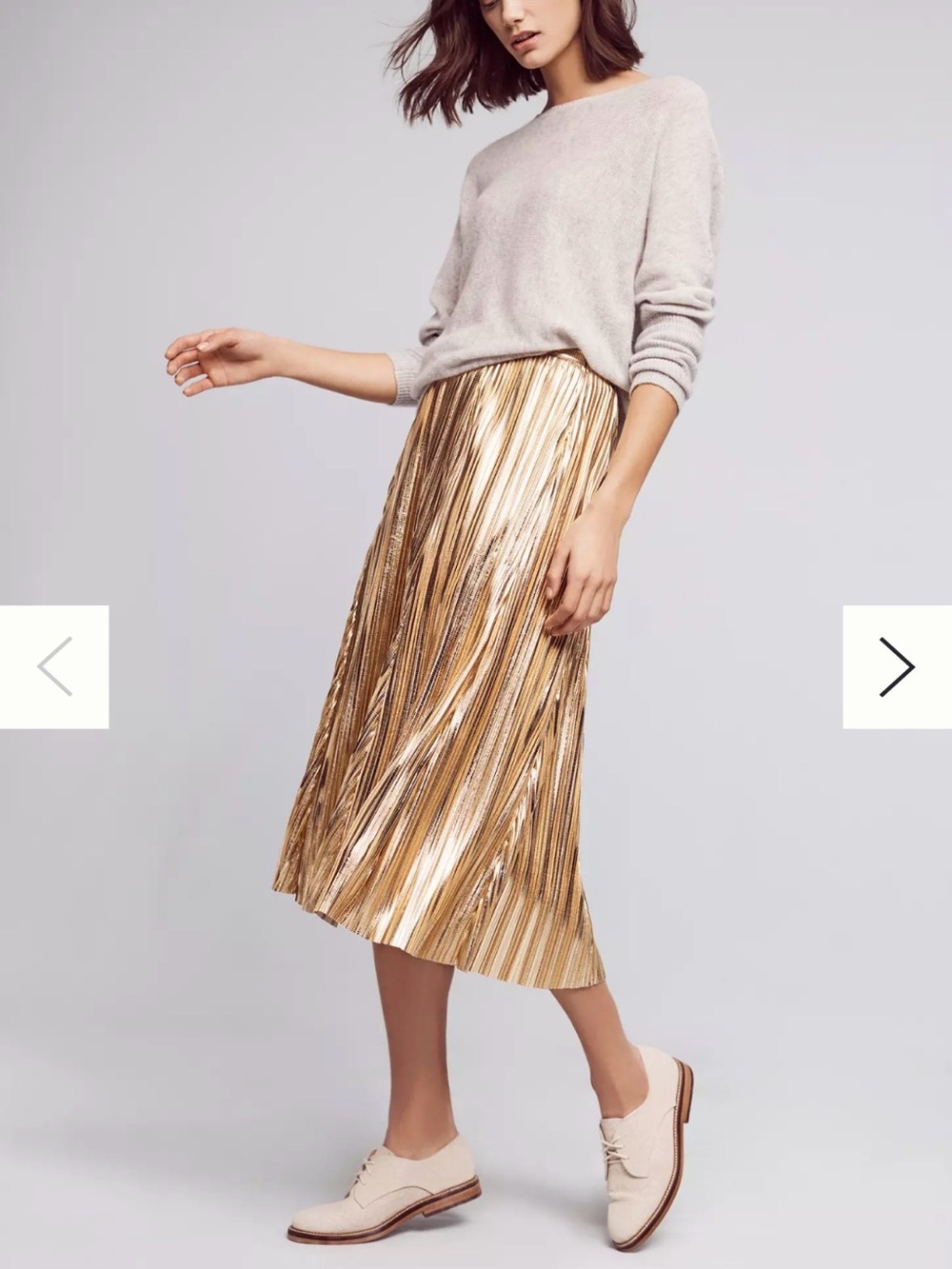 NWT Maeve Eclat Midi Skirt metallic gold 
Size 3X